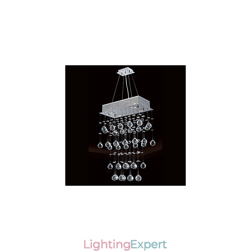 Modern Contemporary Crystal Mini Style Electroplated Chandelier Flush Mount