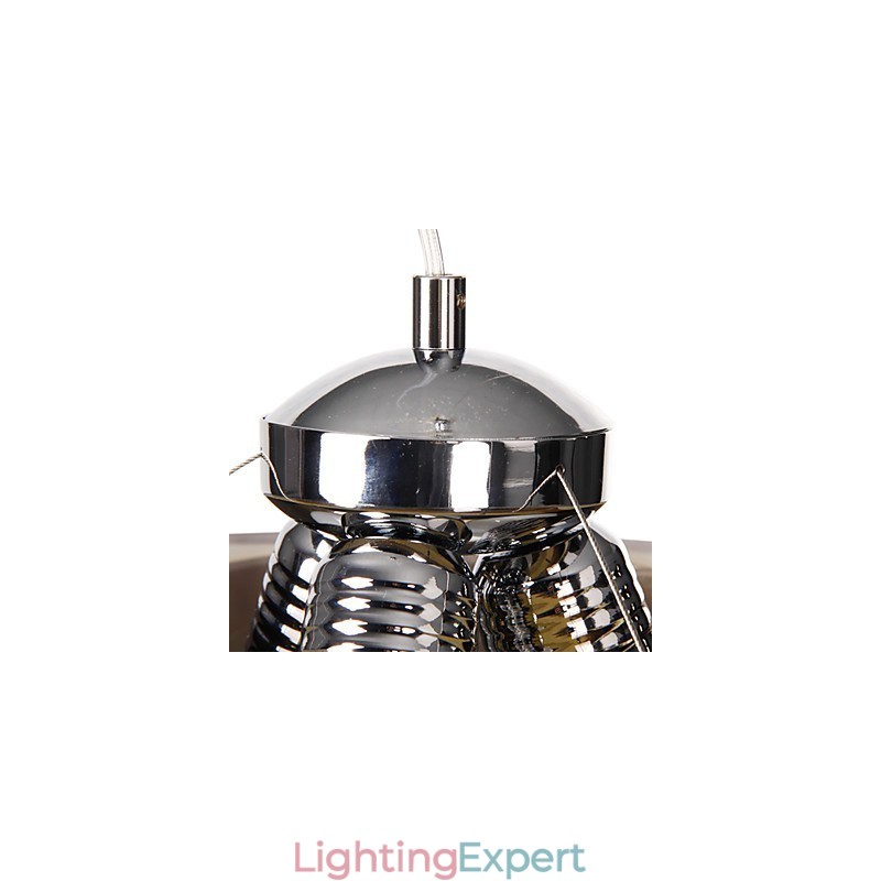 Italian Style Modern Quaint 3 Light Pendant With Black Transparent Shade