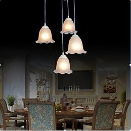 Pendant Four Lights White European Retro Classic