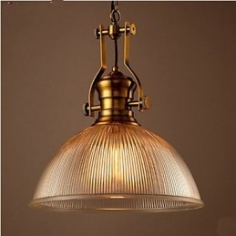 American Retro European Single Head Clear Glass Chandelier