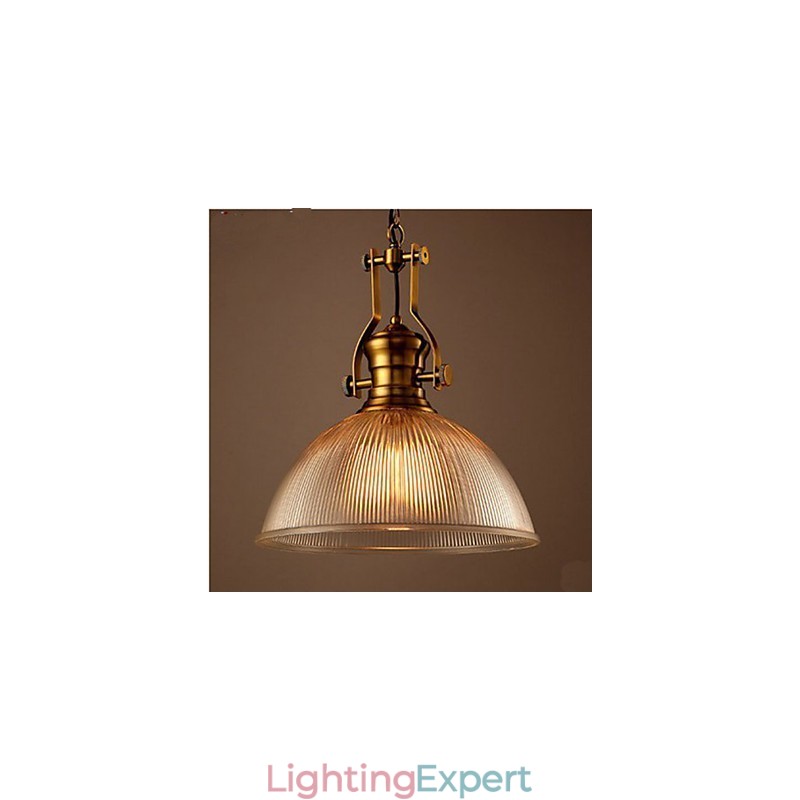 American Retro European Single Head Clear Glass Chandelier