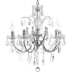 Traditional Classic Crystal Chrome Metal Chandelier