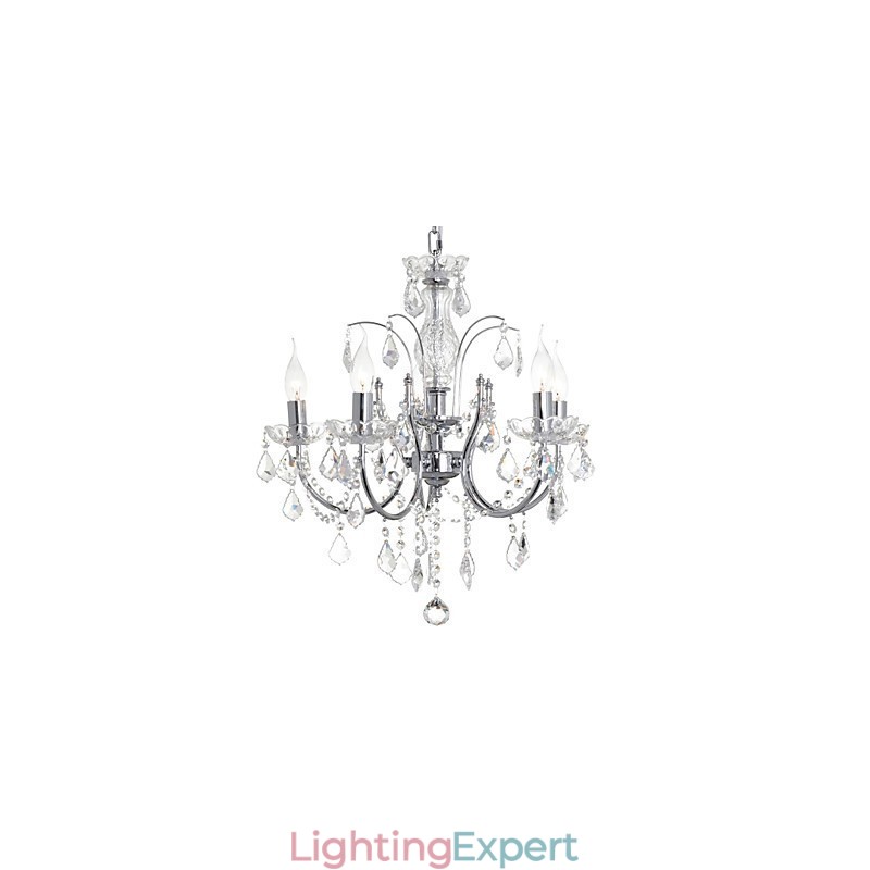 Traditional Classic Crystal Chrome Metal Chandelier