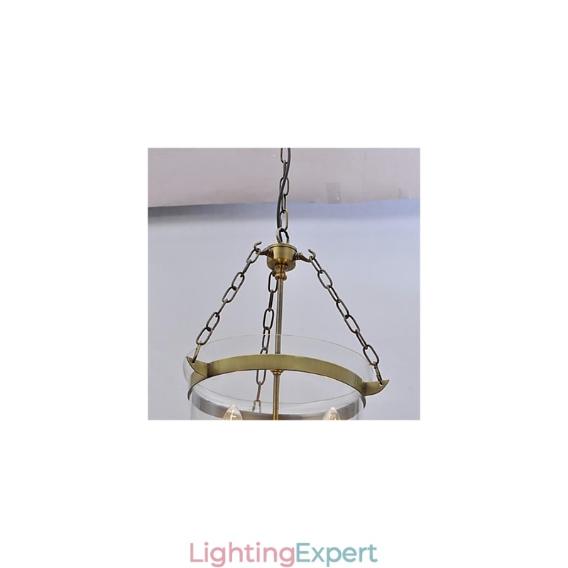 American country Vintage temple bell glass chandelier