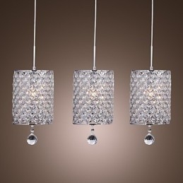 Modern Contemporary Crystal Chrome Metal Pendant Light