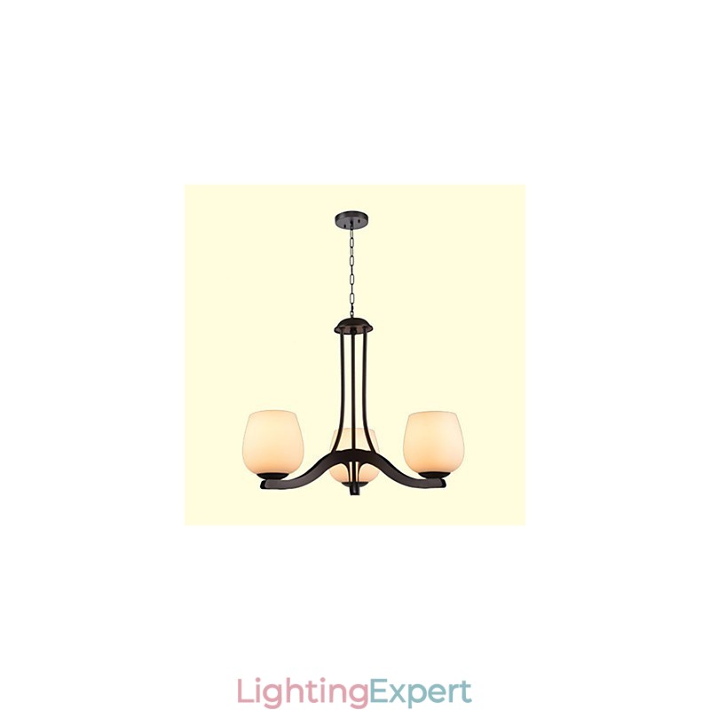 Traditional Classic Retro Mini Style Painting Metal Chandelier