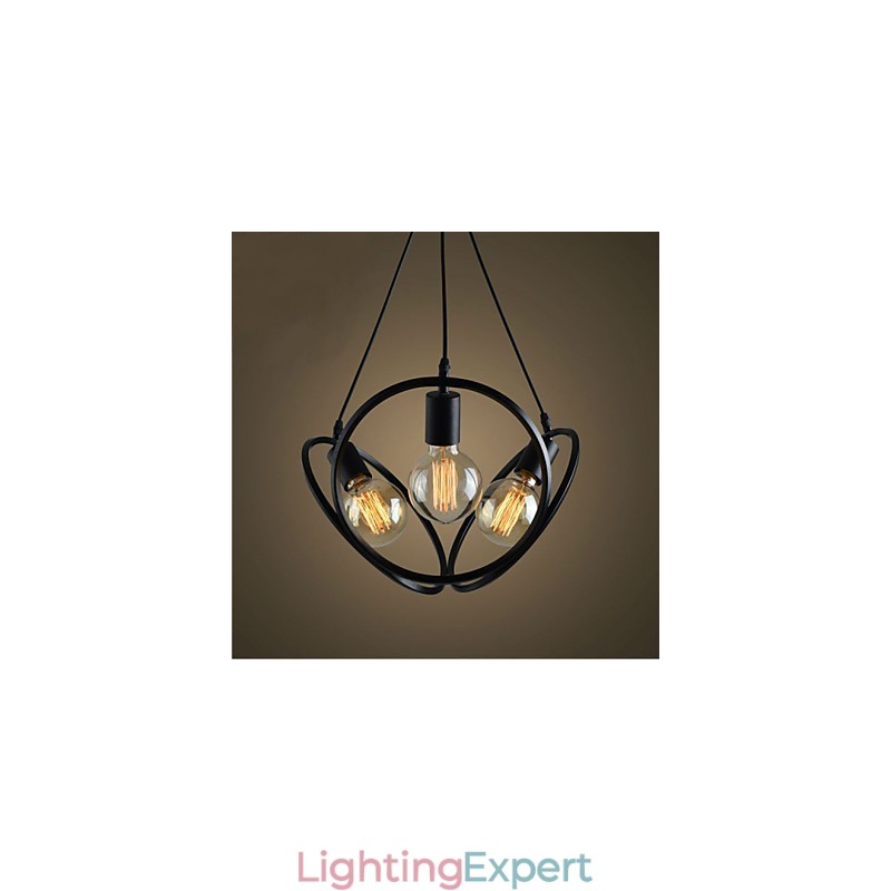3 Lights Chandelier Pendant Light Traditional Classic Retro Metal
