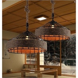 2 Light Country Designers Others Metal Chandelier Pendant Light