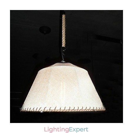 North American Style Retro 1 Light Pendant In Fabric Shade North American Style Retro 1 Light Pendant In Fabric Shade