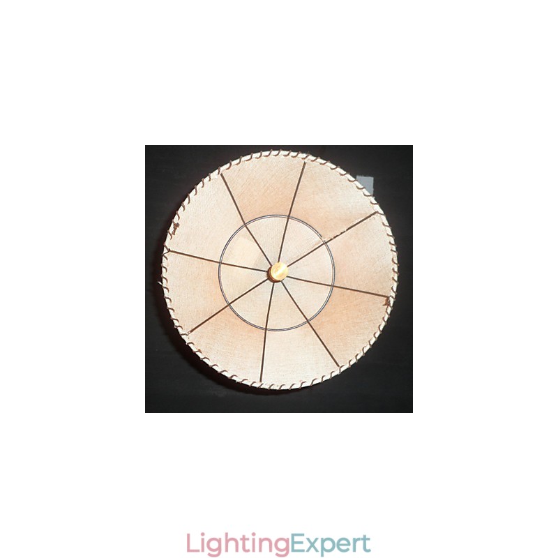 North American Style Retro 1 Light Pendant In Fabric Shade