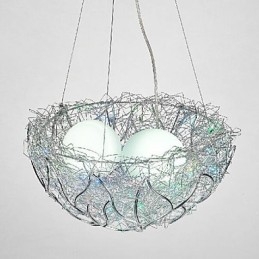Modern Contemporary Silver Metal Pendant Light