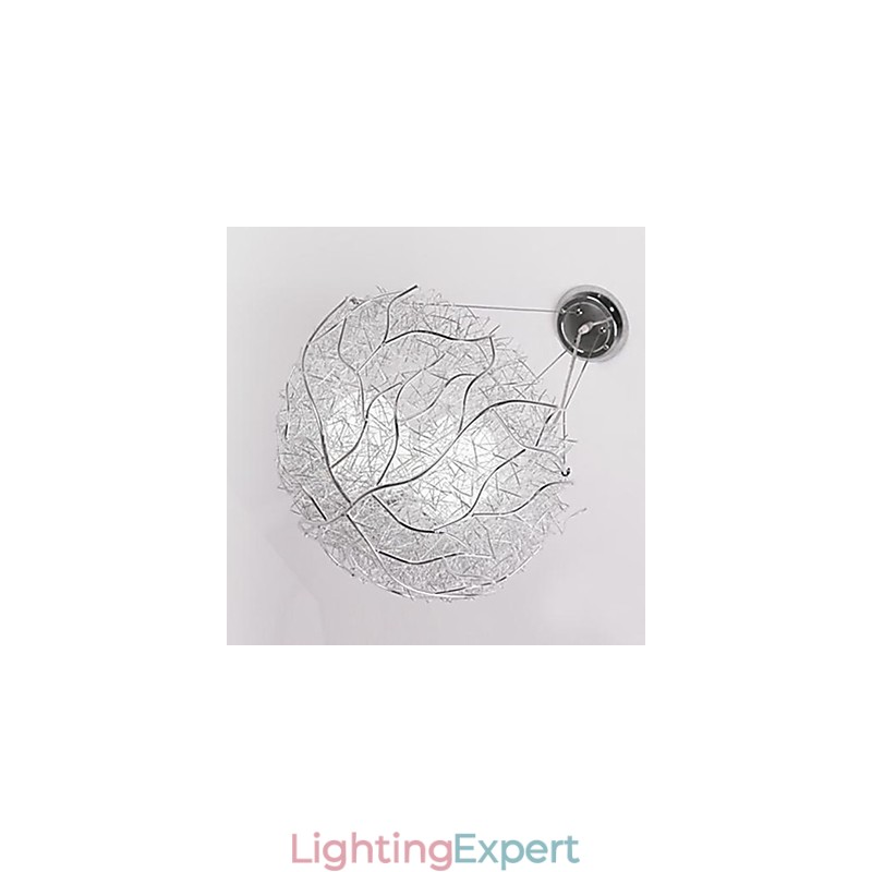 Modern Contemporary Silver Metal Pendant Light