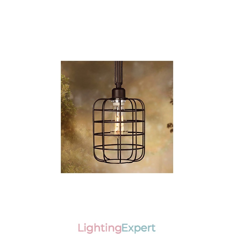 Retro Mini Style Painting Metal Pendant Light