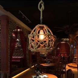 American Country Vintage Iron Chandelier Industrial Hemp