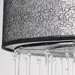 Contemporary Crystal 4 Light Pendant With Black Shade