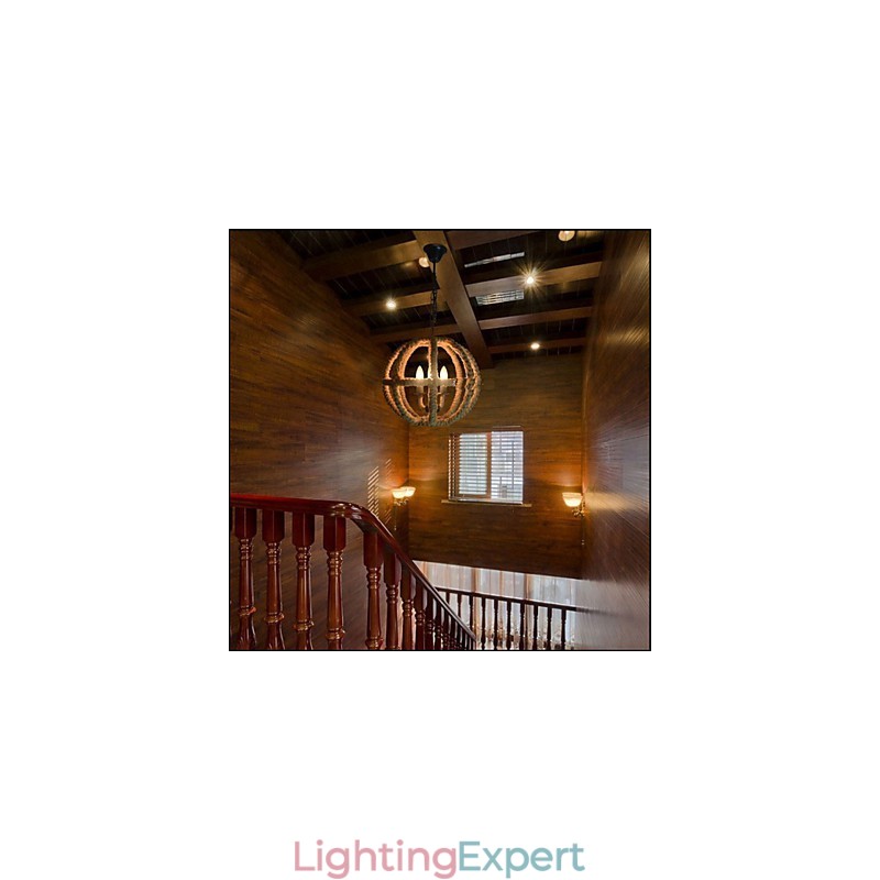 North American Type Rural Industrial Hemp retro Wrought Iron Chandelier