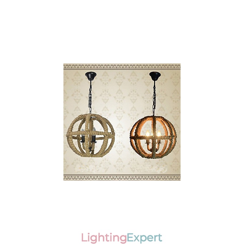 North American Type Rural Industrial Hemp retro Wrought Iron Chandelier