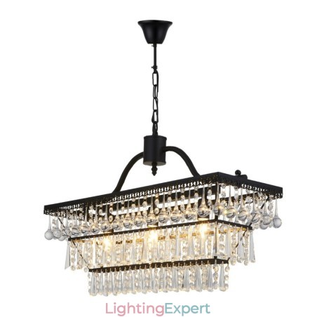 3 Tiers Rectangle Traditional Classic Crystal Metal Chandelier for 3 Tiers Rectangle Traditional Classic Crystal Metal Chandelier for