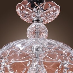 Modern Crystal Pendant Light with 3 Lights in Glass Shade