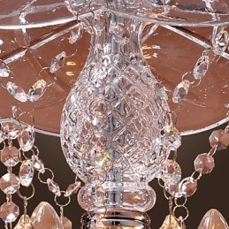 Modern Crystal Pendant Light with 3 Lights in Glass Shade
