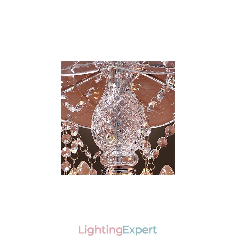 Modern Crystal Pendant Light with 3 Lights in Glass Shade
