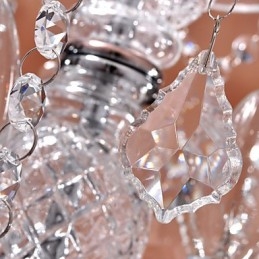 Modern Crystal Pendant Light with 3 Lights in Glass Shade