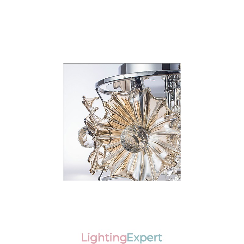 Modern Clear Sphere Lustre Crystal Chandelier Ceiling Lamp Home Decor Suspension Pendant Lamp Fixture Light
