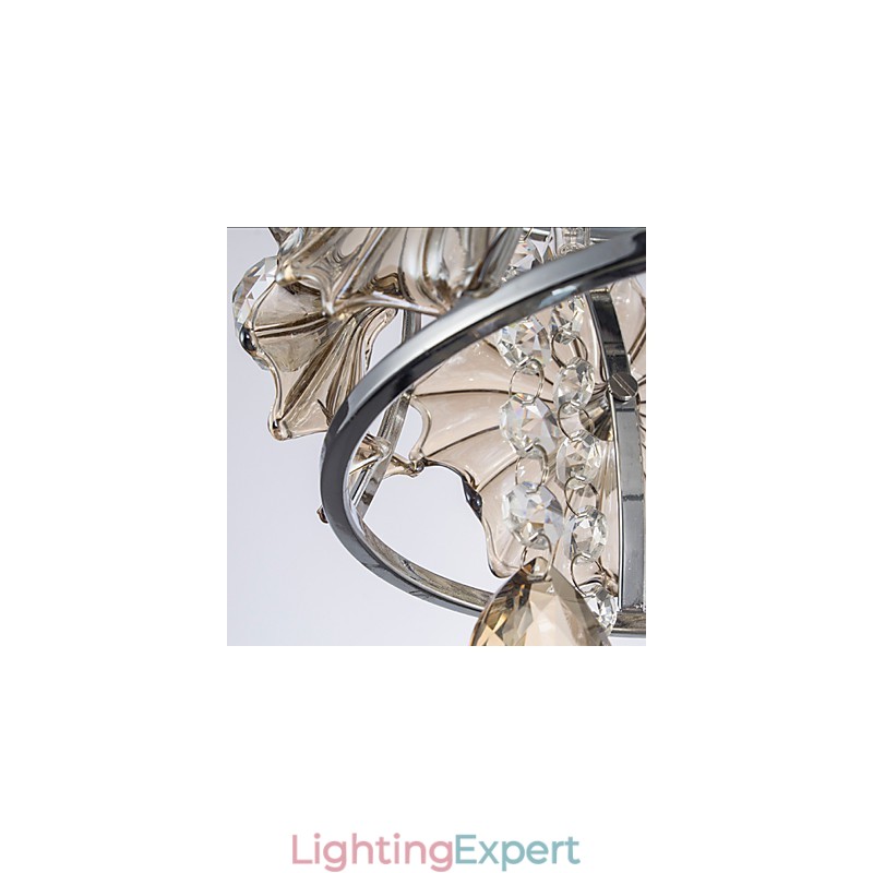Modern Clear Sphere Lustre Crystal Chandelier Ceiling Lamp Home Decor Suspension Pendant Lamp Fixture Light