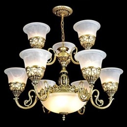 Traditional Classic Vintage Retro Bronze Metal Chandelier