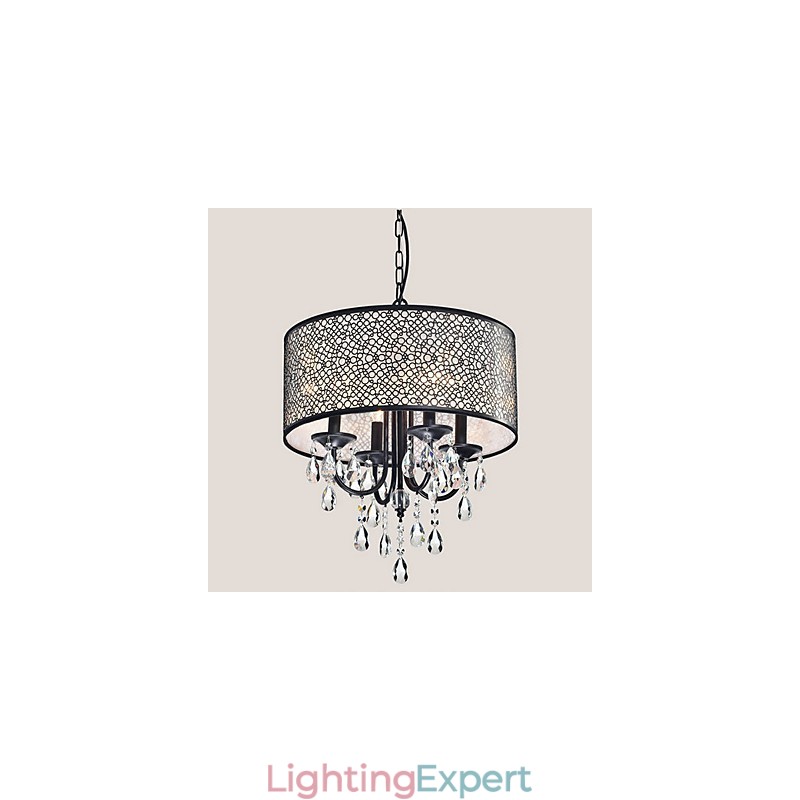 Traditional Classic Crystal Painting Metal Chandelier