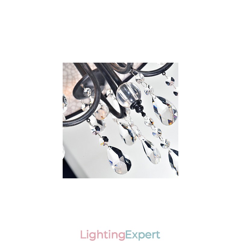 Traditional Classic Crystal Painting Metal Chandelier