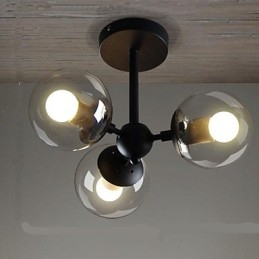 Glass Ball Iron Beanstalk Molecular Ceiling Lamps