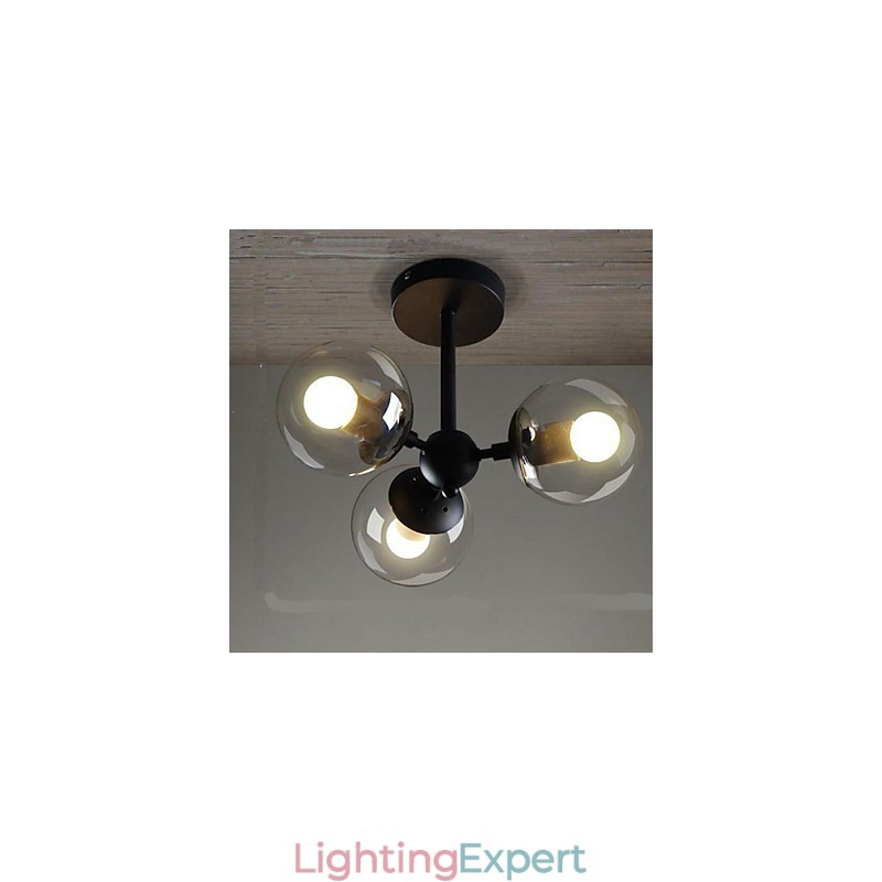 Glass Ball Iron Beanstalk Molecular Ceiling Lamps