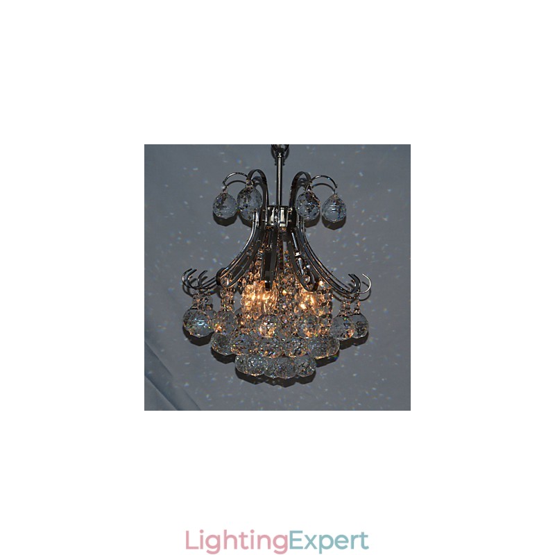 Modern Contemporary Crystal Mini Style Electroplated Chandelier Pendant Light