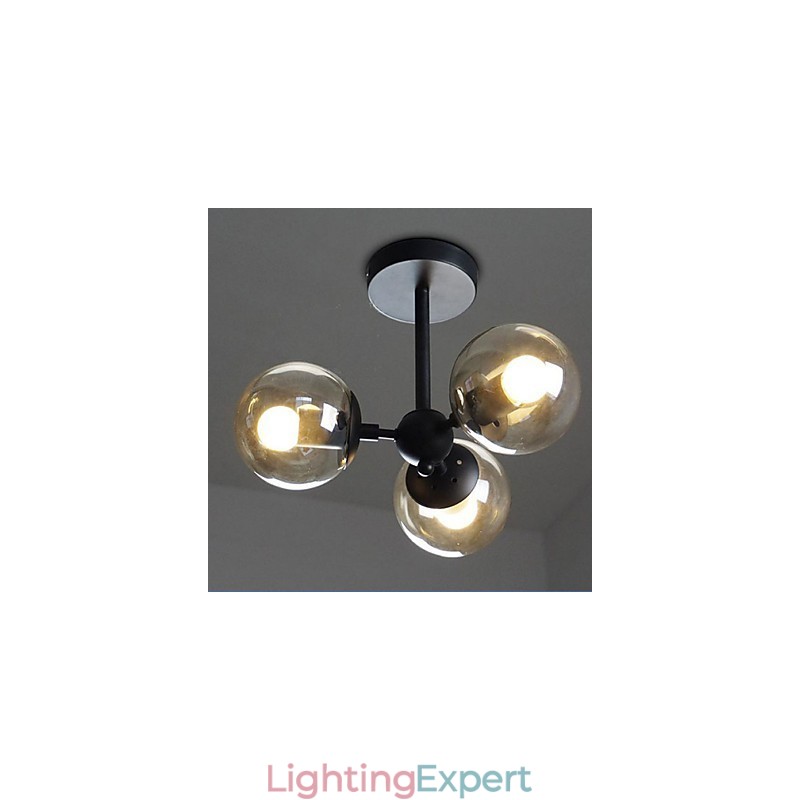 Glass Ball Iron Beanstalk Molecular Ceiling Lamps