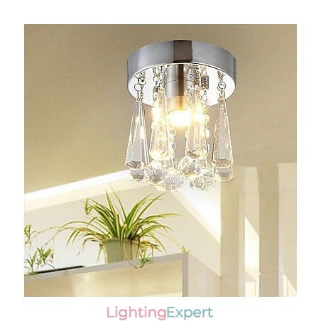 Modern Crystal 1 Lights Flush Mount In Crown Shape Modern Crystal 1 Lights Flush Mount In Crown Shape