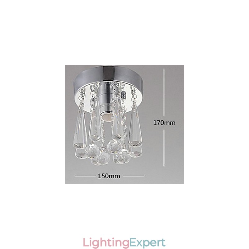 Modern Crystal 1 Lights Flush Mount In Crown Shape