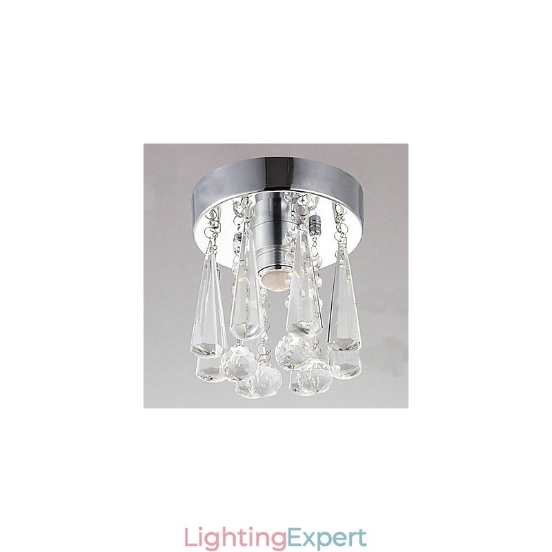 Modern Crystal 1 Lights Flush Mount In Crown Shape