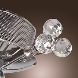 Modern Contemporary Crystal Chrome Metal Flush Mount
