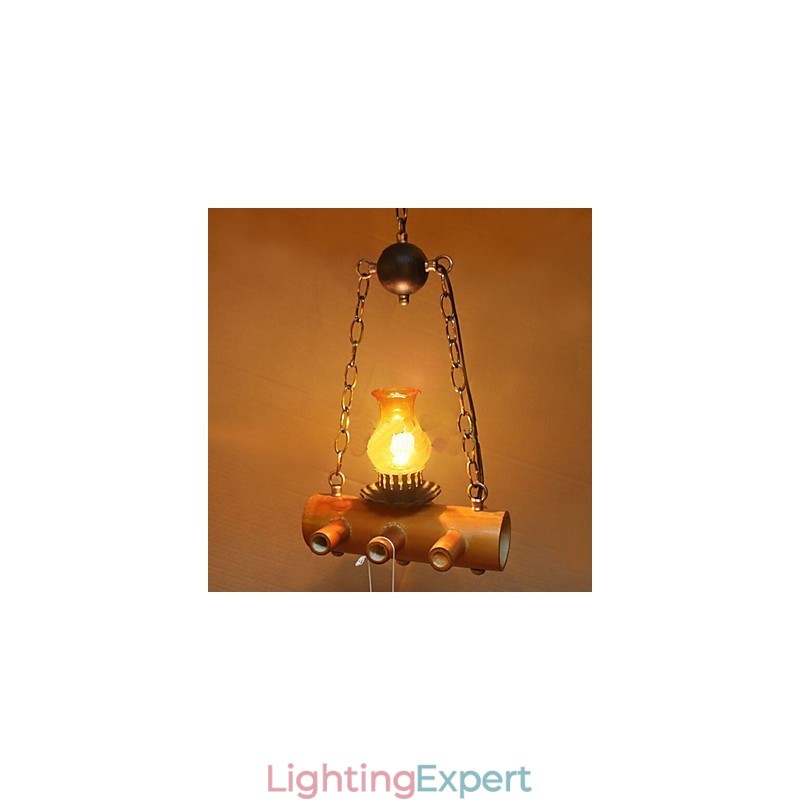 American Country Antique Bamboo Single Head Chandelier