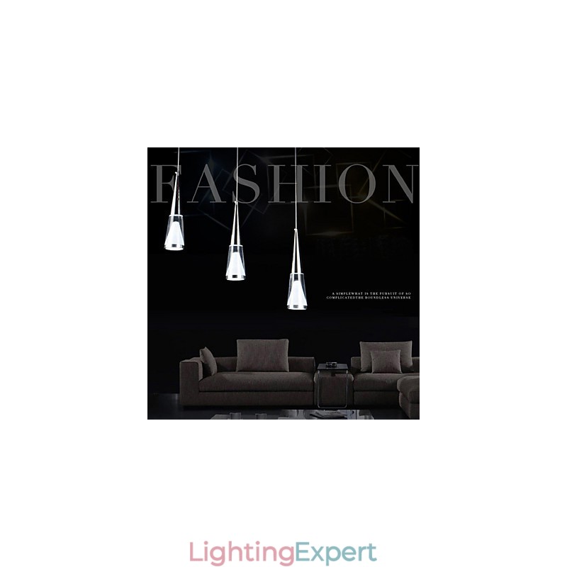 3 Lights Pendant Light Modern Contemporary Metal