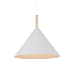 Mini Artistic Cone Pendant Lamp 1 Light Mordern Simplicity Finish Black White Aluminum & Wooden Droplight