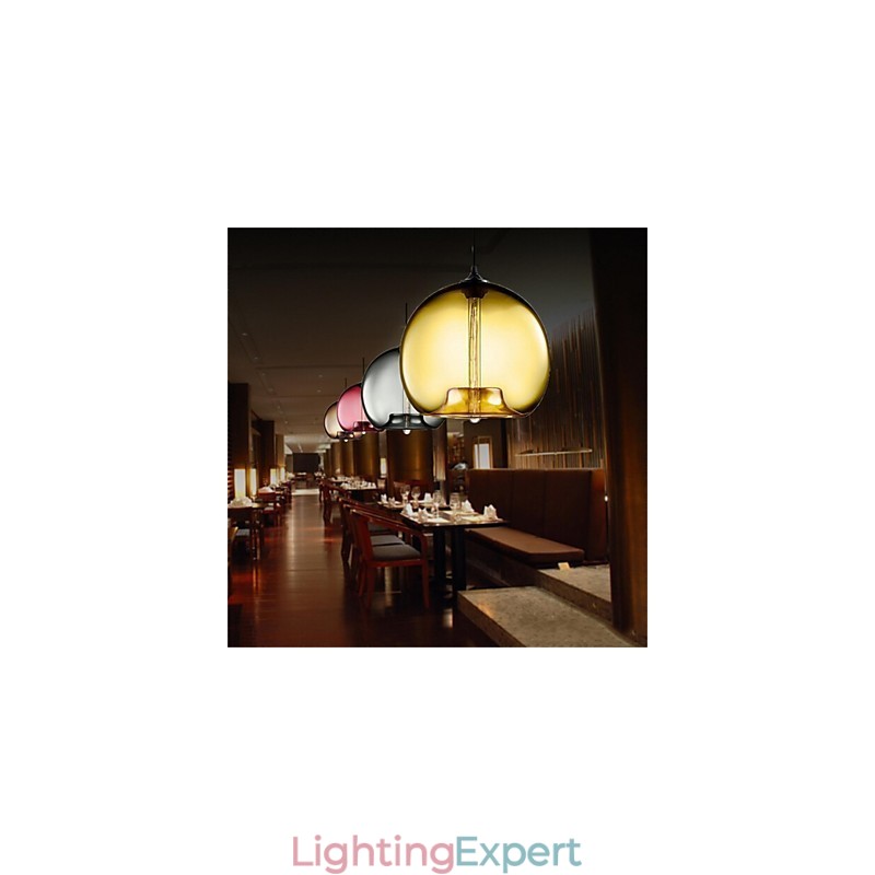 Retro Creative Single Head Glass Pendant Lamp Cafe In The Goldfish Bowl
