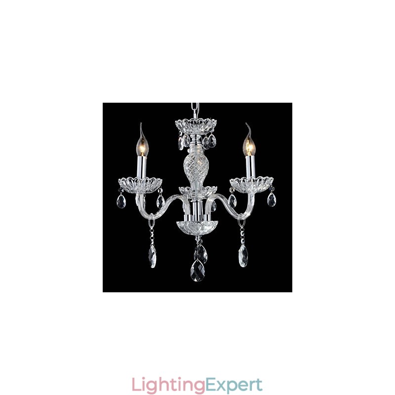 6 Light The style of palace Glass Chandelier With Candle Bulb