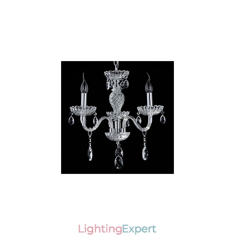 6 Light The style of palace Glass Chandelier With Candle Bulb