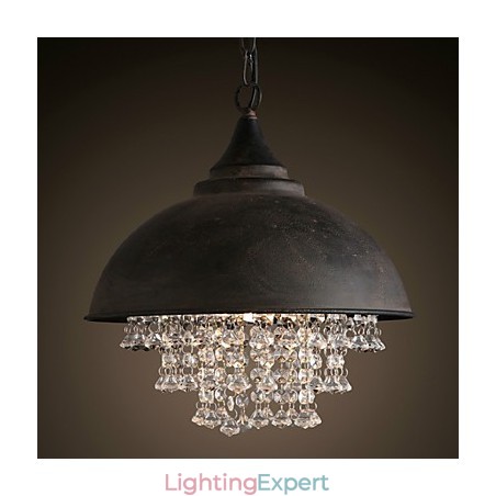 Loft Pendant Light Crystal Retro Coffe Light Garage Metal Loft Pendant Light Crystal Retro Coffe Light Garage Metal