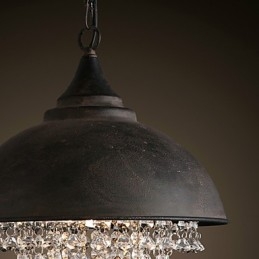 Loft Pendant Light Crystal Retro Coffe Light Garage Metal