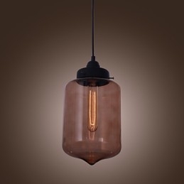 70W Modern Glass Pendant Light in Transparent Bottle Design