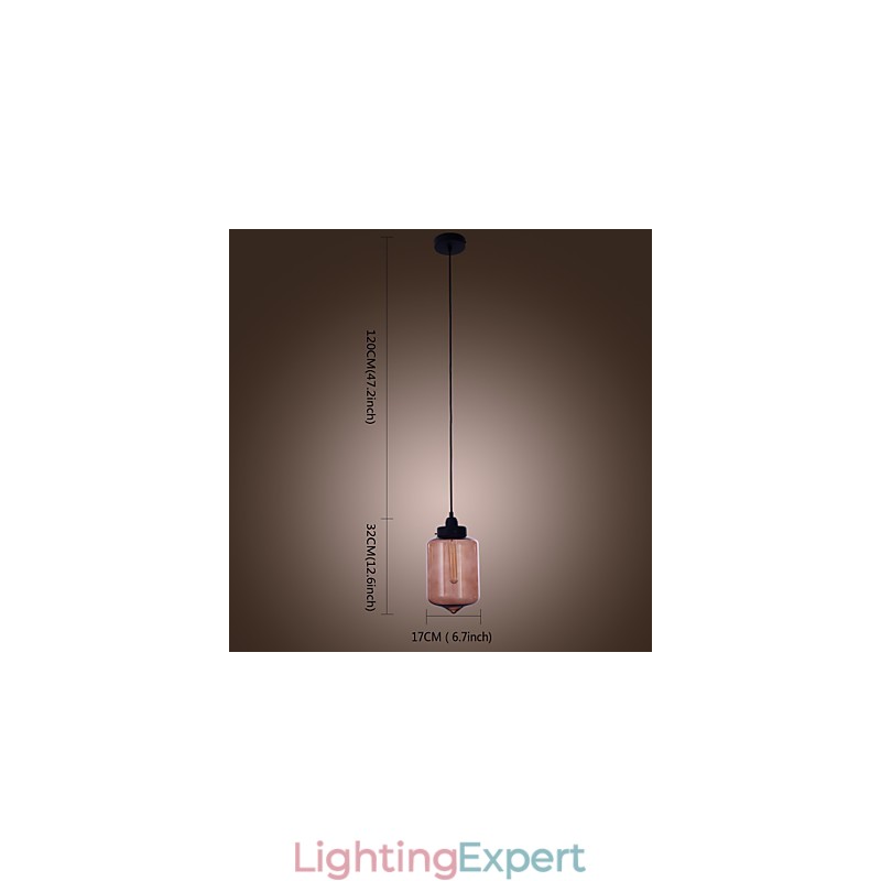 70W Modern Glass Pendant Light in Transparent Bottle Design