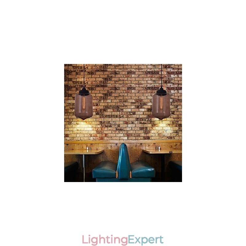 70W Modern Glass Pendant Light in Transparent Bottle Design